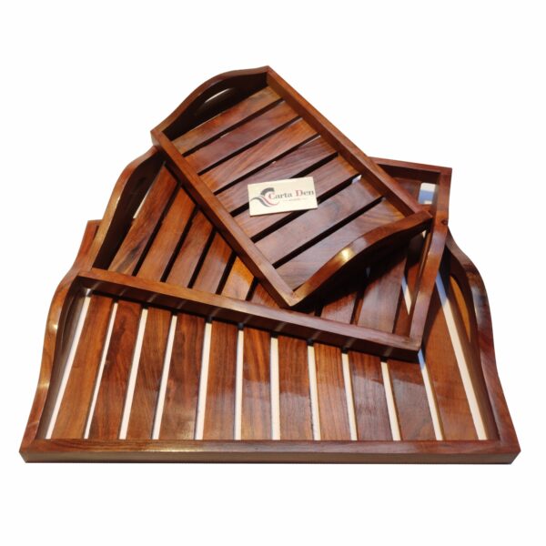 CARTADEN Wooden Serving Trays Large Medium And Small Set of 3 (Upper Round Handle) - Image 6